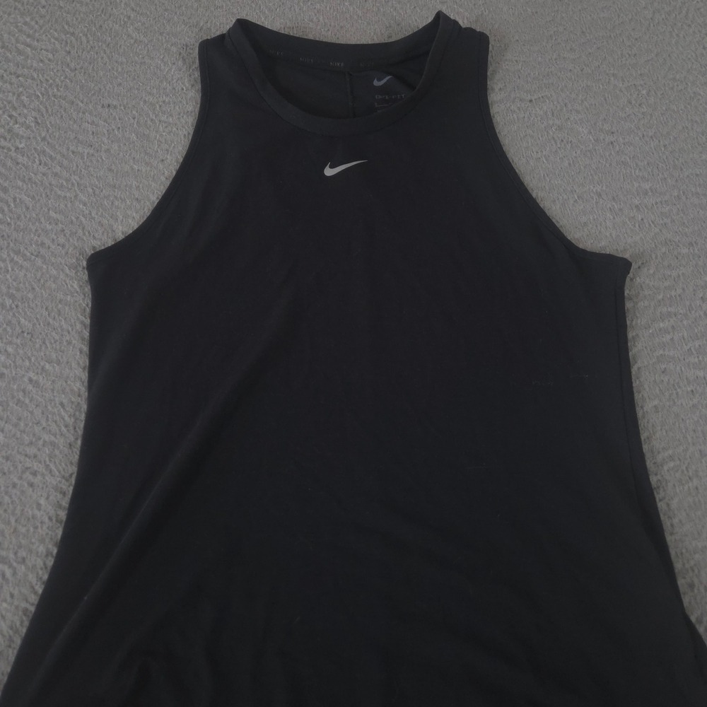 Nike Top Womens Small Black Dri-FIT Tank One Luxe Sleeveless Swoosh Lightweight